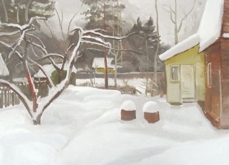 Дача зимой Игорь Владимирович Машин  • Живопись, 2013, 65×90 см